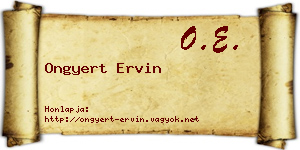 Ongyert Ervin névjegykártya